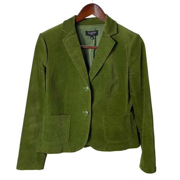 Talbots Jackets & Blazers - Talbots Women's Petite Velvet Velveteen Blazer Jacket Moss Green 10P
